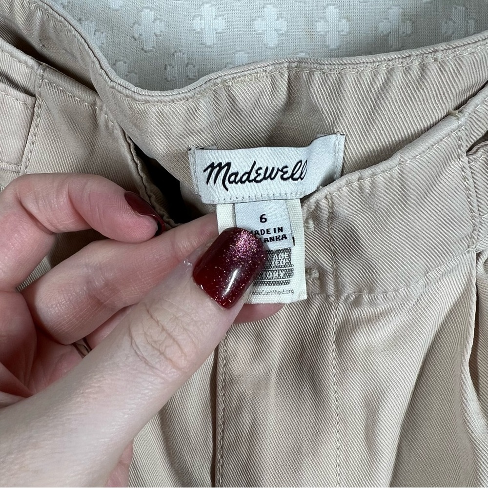 Madewell Sand Khaki Light‎ Academia The Harlow Wide Leg Trouser Pants - Picture 4 of 6